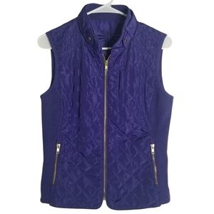 Anthropologie Tyler Boe Quilted Moto Vest Full Zip Purple Size S